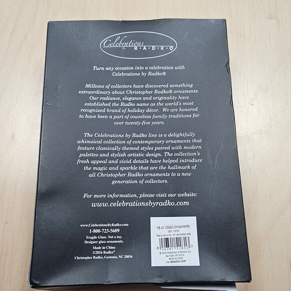 RARE Radko Hand Crafter Mini Glass Celebrations Chirstmas balls Tree Decoration - Picture 7 of 7